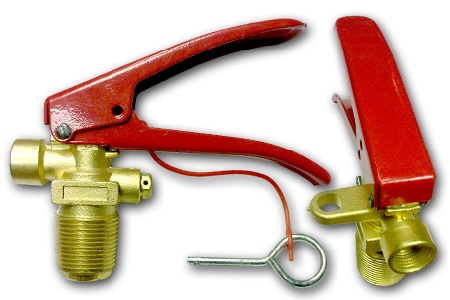 ЗПУ с корпусом из латуни для ОУ (с ушком) нажимная ручка (резьба коническая W27,8, выход M16x1,5) с чекой на ремешке