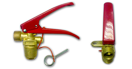 ЗПУ с корпусом из латуни для ОУ (с ушком) нажимная ручка (резьба коническая W27,8, выход M22x1,5) с чекой на ремешке